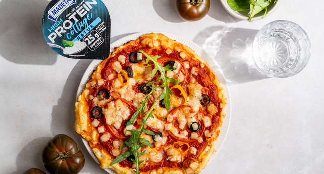 Cottage pizza plná bílkovin